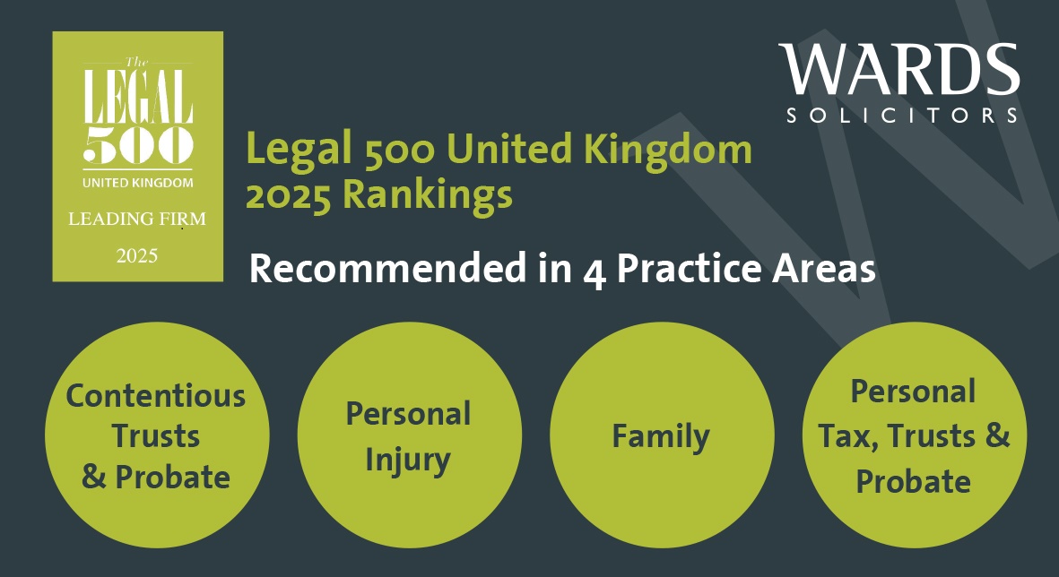 Legal 500 Guide 2025 recommends Wards Solicitors banner