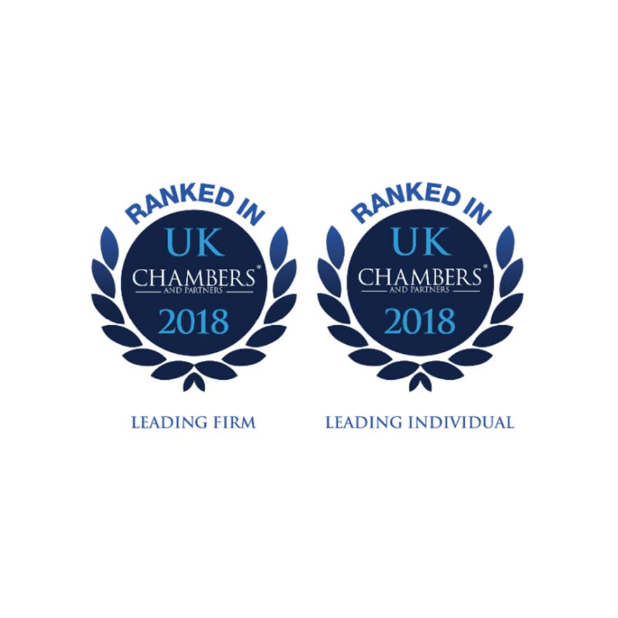 Chambers UK 2018 legal guide – Accident and Injury team recommended banner