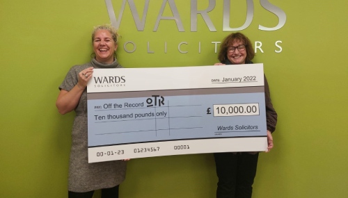 Wards’ hits £10,000 fundraising milestone for local charity Off the Record! banner