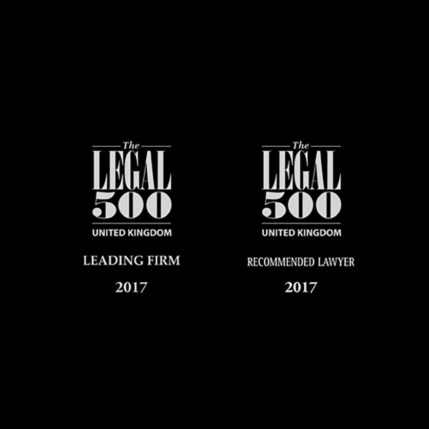 Wards Solicitors’ contentious probate lawyers recommended in Legal 500 UK 2017 banner