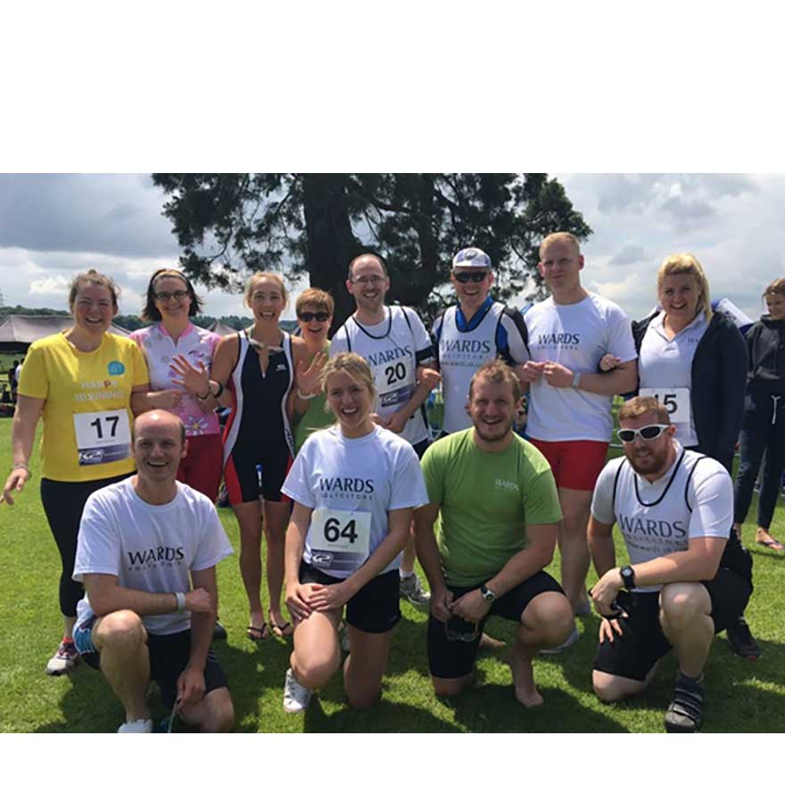 Wards Solicitors powering ahead for charity at Colliers TRYathlon Bristol banner